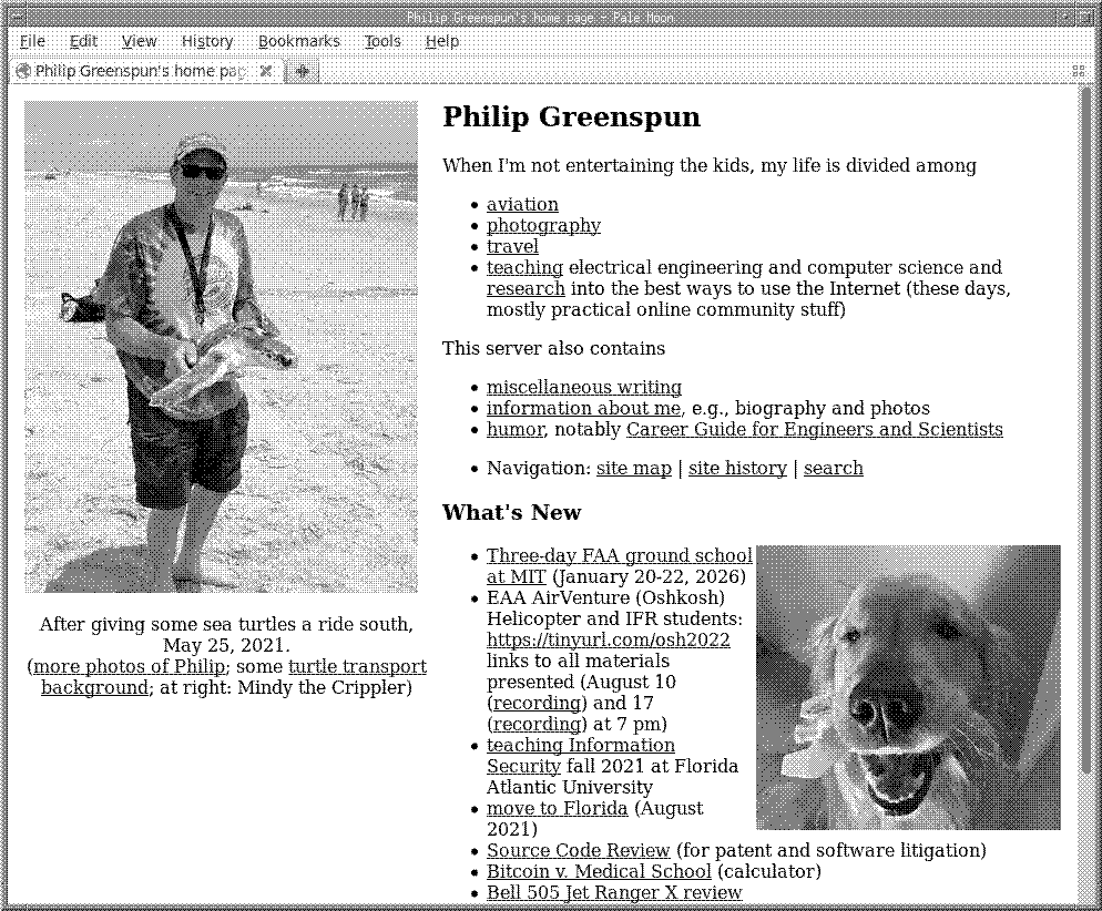 Screenshot of the website under philip.greenspun.com/