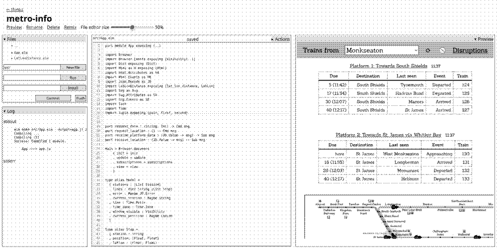 Screenshot of C. Lawson-Perfect's web-based coding environment